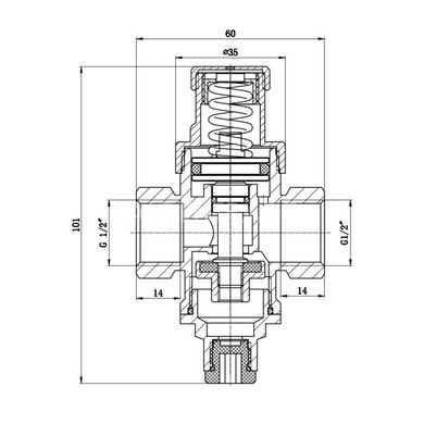 Редуктор тиску води з манометром 1,5 - 6 бар 1/2" SD Forte SF241