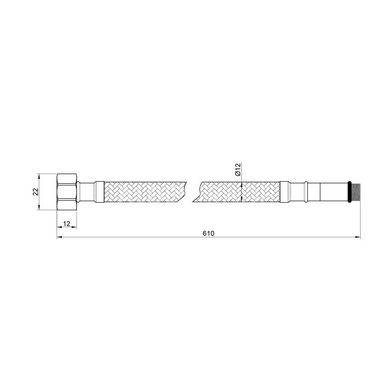 Комплект шлангов для смесителя в нержавеющей оплетке SD396W 60 см М10