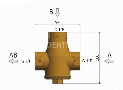 Триходовий клапан для котла Regulus TSV 3B 1" DN25 65°С