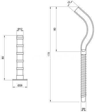 Настенное крепление в резиновой оболочке для радиатора 9 х 170 мм