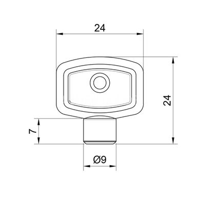 Металевий ключ квадрат 5 мм. для крана Маєвського Icma 718