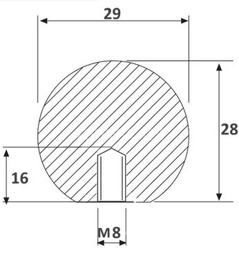 Ручка-шар для котла М8 Ø28 термопластик