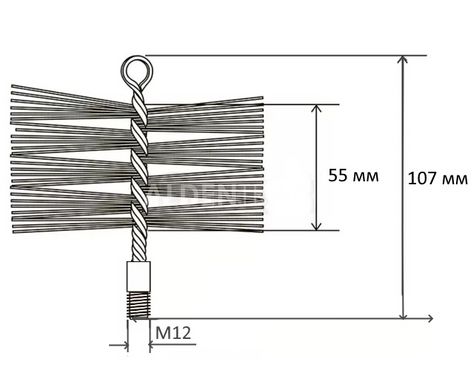 Щітка металева для чищення димоходу Ø200 мм Lux