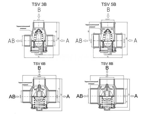 Трехходовой смесительный клапан Regulus TSV 6B 1 1/2" 55°С