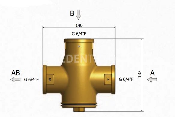 Триходовий клапан для котла Regulus TSV 6B 1 1/2" DN40 55°С