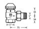 Двоходовий термостатичний клапан кутовий DN25 1" Herz TS-E