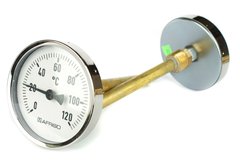 Биметаллический термометр Afriso BiTh Ø80мм 0...120°C L-100мм