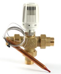 Распределительный клапан с термоголовкой и гайками Herz Calis TS RD DN20 3/4" 20-50°C