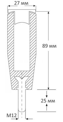 Ручка-циліндр з болтом М12x25 Ø27 карболіт
