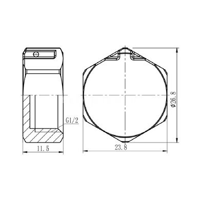 Заглушка внутренняя в хроме SD Forte 1/2" DN15