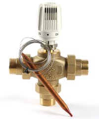 Распределительный клапан с термоголовкой и гайками Herz Calis TS RD DN25 1" 20-50°C