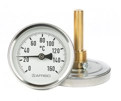 Биметаллический термометр Afriso BiTh Ø63мм 0...160°C L-40мм