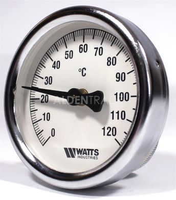 Термометр біметалевий накладний Ø63 0...120°C Watts F+R810