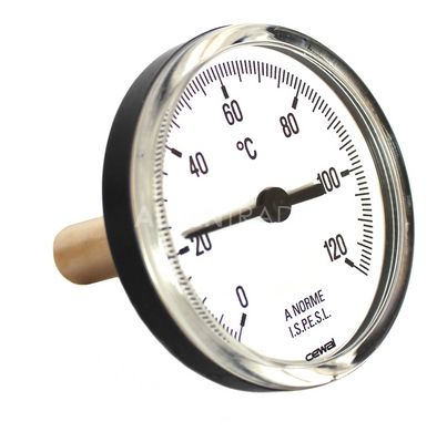 Термометр біметалевий з гільзою Ø63 0...120°C L-50мм Cewal PST63P