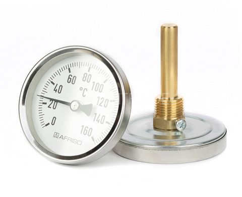 Биметаллический термометр Afriso BiTh Ø63мм 0...160°C L-63мм