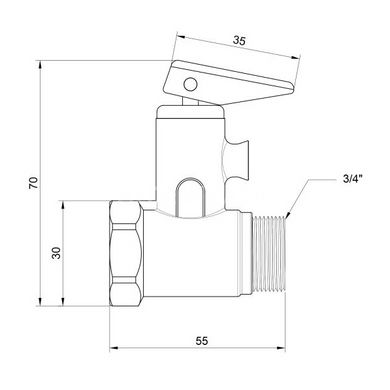 Предохранительный клапан для бойлера 3/4" 8 бар Icma GS09