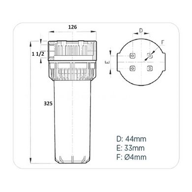 Фильтр-колба для воды 10" резьба 1 1/2" Aqua FP3