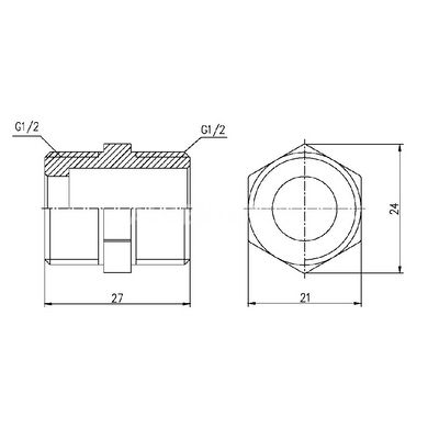 Ніпель латунний 1/2" SD Forte SF35815