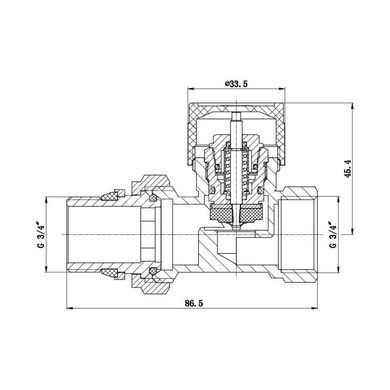 Кран радиаторный прямой термостатический 3/4" M30 SF239