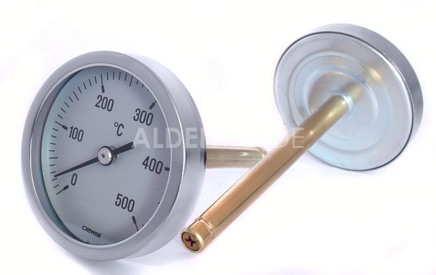Термометр биметаллический Cewal PSZ 63GC L-100мм 0-500°C
