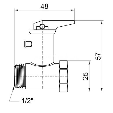 Запобіжний клапан водонагрівача на 6 бар 1/2" SD243