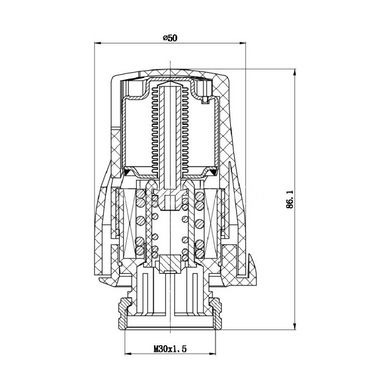 Комплект кутових радіаторних кранів з термоголовкою 1/2" SF238-254+233