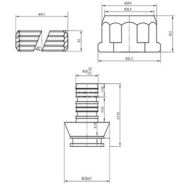 Евроконус латунный 3/4" под трубу 16x2 SD Forte