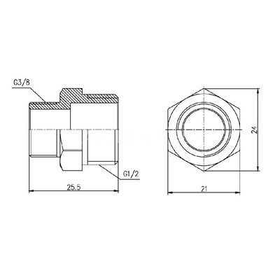 Ніпель латунний редукційний 1/2"x3/8" SD Forte SF359159