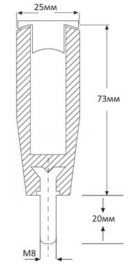 Ручка-циліндр з болтом М8x20 Ø25 карболіт