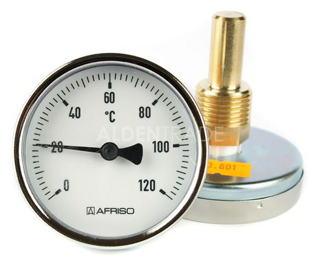 Биметаллический термометр Afriso BiTh Ø63мм 0...120°C L-45мм