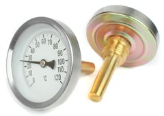 Биметаллический термометр с гильзой AIM Ø63 0-120°C