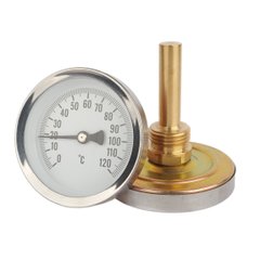 Биметаллический термометр с гильзой AIM Ø63 0-120°C
