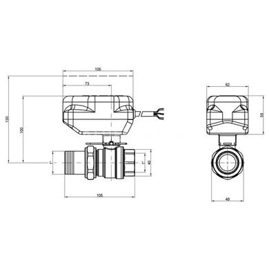 Двухходовой термостатический вентиль с сервомотором 1" Icma 341