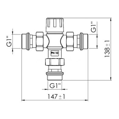 Трехходовой смесительный клапан SD FORTE SF010 1" 30-60°С