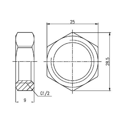 Контргайка латунна 1/2" зовн/внутр SD Forte SF35015