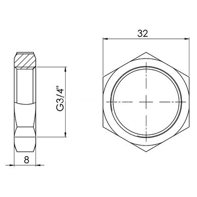 Контргайка SD Forte НВ 3/4" DN20