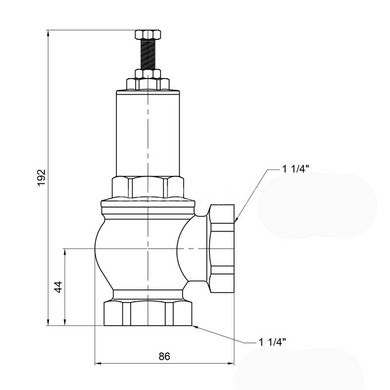 Предохранительный клапан регулируемый 0-12 бар 1 1/4" Icma 254