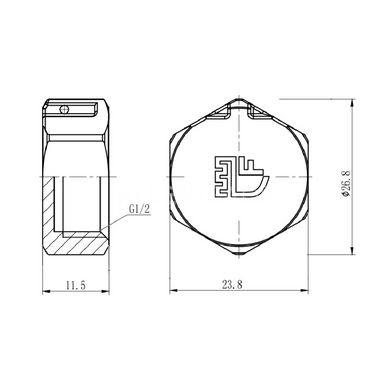 Заглушка латунна внутрішня 1/2" SD Forte SF35215