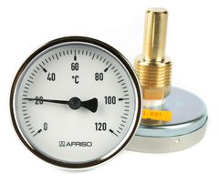 Биметаллический термометр Afriso BiTh Ø80мм 0...120°C L-45мм
