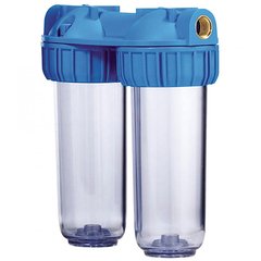 Подвійний фільтр-колба для води 10" різьба 3/4" Kristal Slim T