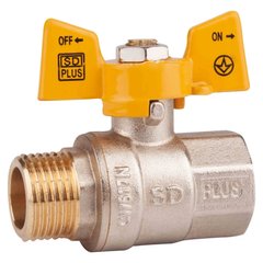 Кран кульовий для газу посилений ЗнВн 1/2" DN15 SD607NG