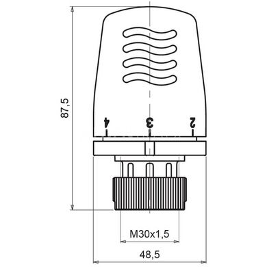 Термоголовка для радиатора 0...28°С M30 Icma 1101