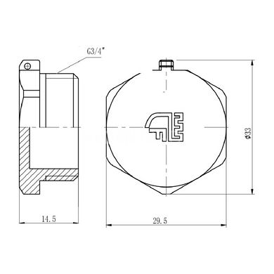 Заглушка латунна зовнішня 3/4" SD Forte SF35320