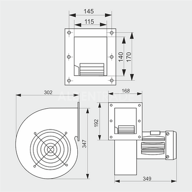 Вентилятор подачі повітря CMB/2-180 750W 1800 м3/ч